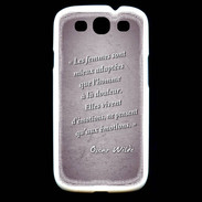 Coque Samsung Galaxy S3 Femmes émotions Violet Citation Oscar Wilde