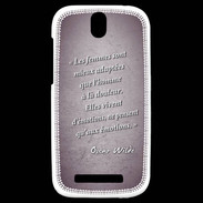 Coque HTC One SV Femmes émotions Violet Citation Oscar Wilde