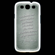 Coque Samsung Galaxy S3 Femmes émotions Vert Citation Oscar Wilde