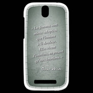 Coque HTC One SV Femmes émotions Vert Citation Oscar Wilde