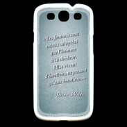 Coque Samsung Galaxy S3 Femmes émotions Turquoise Citation Oscar Wilde
