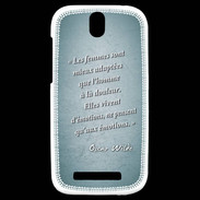 Coque HTC One SV Femmes émotions Turquoise Citation Oscar Wilde