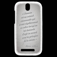 Coque HTC One SV Homme animal Gris Citation Oscar Wilde