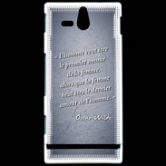 Coque Sony Xperia U Homme veut Bleu Citation Oscar Wilde