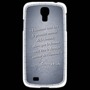 Coque Samsung Galaxy S4 Homme veut Bleu Citation Oscar Wilde