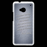 Coque HTC One Homme veut Bleu Citation Oscar Wilde