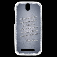 Coque HTC One SV Homme veut Bleu Citation Oscar Wilde