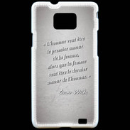 Coque Samsung Galaxy S2 Homme veut Gris Citation Oscar Wilde