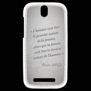Coque HTC One SV Homme veut Gris Citation Oscar Wilde