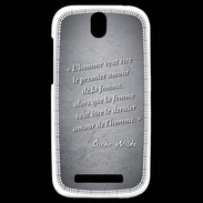 Coque HTC One SV Homme veut Noir Citation Oscar Wilde