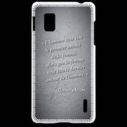 Coque LG Optimus G Homme veut Noir Citation Oscar Wilde