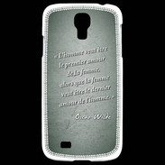 Coque Samsung Galaxy S4 Homme veut Vert Citation Oscar Wilde