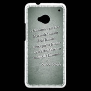 Coque HTC One Homme veut Vert Citation Oscar Wilde