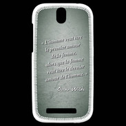 Coque HTC One SV Homme veut Vert Citation Oscar Wilde