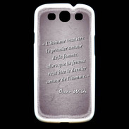 Coque Samsung Galaxy S3 Homme veut Violet Citation Oscar Wilde