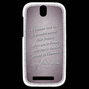 Coque HTC One SV Homme veut Violet Citation Oscar Wilde