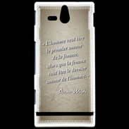Coque Sony Xperia U Homme veut Sepia Citation Oscar Wilde