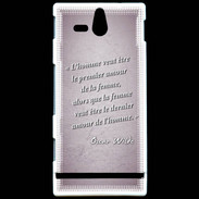 Coque Sony Xperia U Homme veut Rose Citation Oscar Wilde