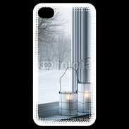 Coque iPhone 4 / iPhone 4S paysage hiver deux lanternes