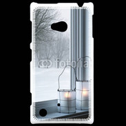 Coque Nokia Lumia 720 paysage hiver deux lanternes