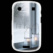 Coque Blackberry Bold 9900 paysage hiver deux lanternes