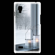 Coque LG Optimus L9 paysage hiver deux lanternes
