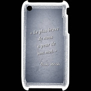 Coque iPhone 3G / 3GS Brave Bleu Citation Oscar Wilde