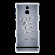 Coque Sony Xperia P Brave Bleu Citation Oscar Wilde