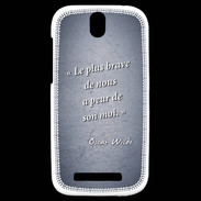 Coque HTC One SV Brave Bleu Citation Oscar Wilde