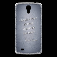 Coque Samsung Galaxy Mega Brave Bleu Citation Oscar Wilde