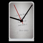 Pendule de bureau Brave Gris Citation Oscar Wilde