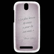 Coque HTC One SV Brave Rose Citation Oscar Wilde