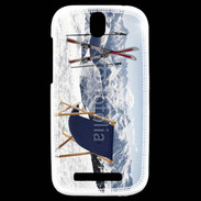 Coque HTC One SV transat et skis neige