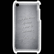 Coque iPhone 3G / 3GS Brave Noir Citation Oscar Wilde