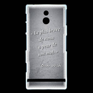 Coque Sony Xperia P Brave Noir Citation Oscar Wilde