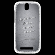 Coque HTC One SV Brave Noir Citation Oscar Wilde