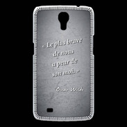 Coque Samsung Galaxy Mega Brave Noir Citation Oscar Wilde