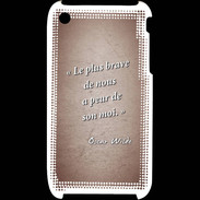 Coque iPhone 3G / 3GS Brave Rouge Citation Oscar Wilde