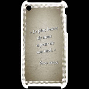 Coque iPhone 3G / 3GS Brave Sepia Citation Oscar Wilde