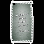 Coque iPhone 3G / 3GS Brave Vert Citation Oscar Wilde