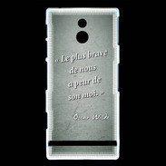 Coque Sony Xperia P Brave Vert Citation Oscar Wilde