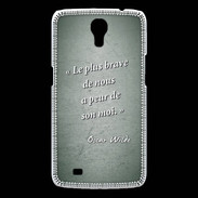 Coque Samsung Galaxy Mega Brave Vert Citation Oscar Wilde