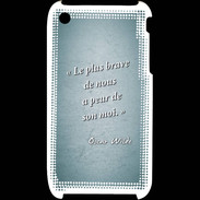 Coque iPhone 3G / 3GS Brave Turquoise Citation Oscar Wilde