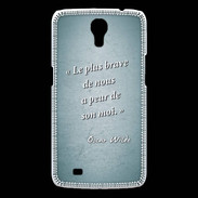 Coque Samsung Galaxy Mega Brave Turquoise Citation Oscar Wilde