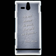 Coque Sony Xperia U Charme passé Bleu Citation Oscar Wilde