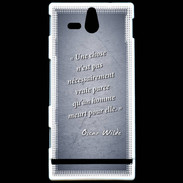 Coque Sony Xperia U Chose vraie Bleu Citation Oscar Wilde