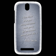 Coque HTC One SV Chose vraie Bleu Citation Oscar Wilde