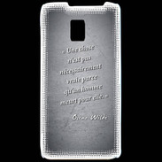 Coque LG P990 Chose vraie Noir Citation Oscar Wilde