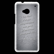 Coque HTC One Chose vraie Noir Citation Oscar Wilde