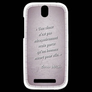 Coque HTC One SV Chose vraie Rose Citation Oscar Wilde